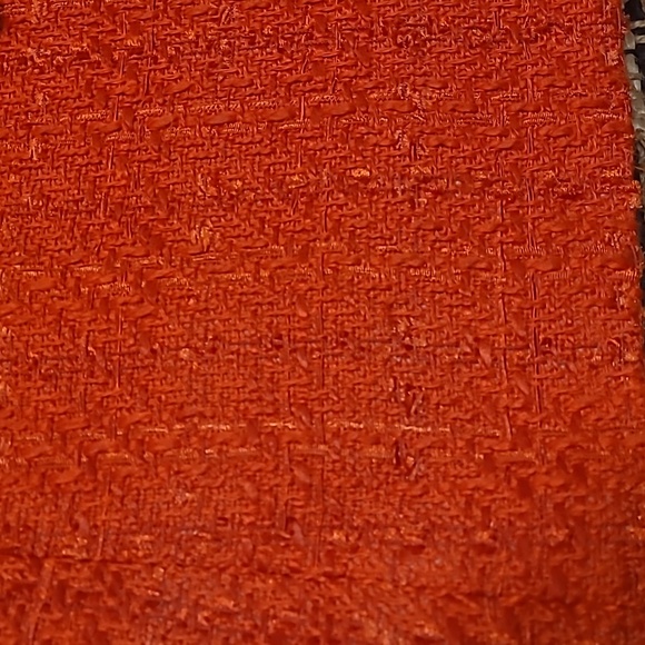 NWT KARL LAGERFELD PARIS ORANGE TWEED DOUBLE BREASTED BLAZER - Picture 6 of 14